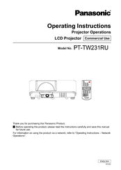 Panasonic PT-TW231RU Operating Instructions Manual