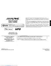 Alpine CDE-134HD Quick Reference Manual