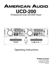 American Audio UCD-200 Operating Instructions Manual