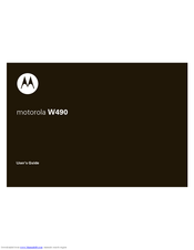 Motorola W490 User Manual