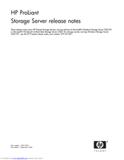 HP ProLiant SB460c - SAN Gateway Storage Server Release Note