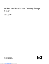 HP ProLiant SB460c - SAN Gateway Storage Server User Manual
