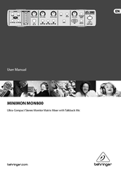 Behringer Minimon Mon800 User Manual