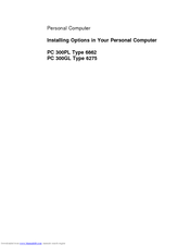 IBM PC 300GL Type 6275 Installation Manual