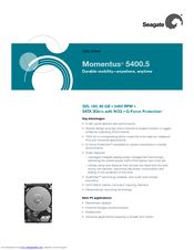 Seagate ST980310AS - Momentus 5400.5 80 GB Hard Drive Datasheet