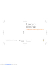 Lenovo IdeaPad Series Safety And Warranty Manual