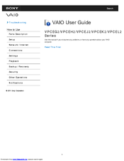 Sony VPCEH2HFXW VAIO User Manual