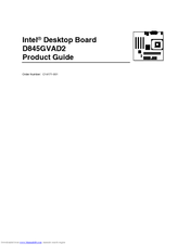 Intel D845GVAD2 - P4 Socket 478 ATX Motherboard Product Manual