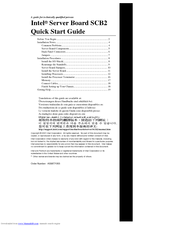 Intel SCB2 - Server Board Motherboard Quick Start Manual