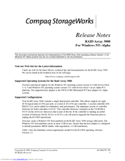 Compaq StorageWorks 3000 - RAID Array Release Note