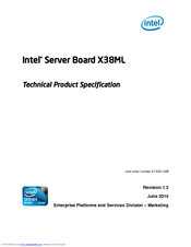 Intel X38ML - Server Board Motherboard Technical Manual