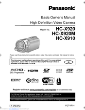 Panasonic HC-X910 Basic Owner's Manual