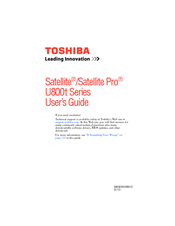 Toshiba Satellite U800t Series User Manual