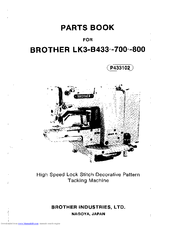 Brother LK3-B433 700-800 Parts Manual