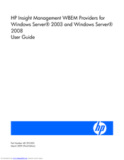 HP Insight Management WBEM Providers for Windows Server 2003 and Windows Server 2008 User Manual