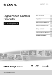 Sony Handycam DCR-PJ6E Instruction & Operation Manual
