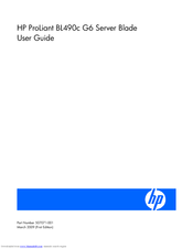HP ProLiant BL490c - G6 Server User Manual