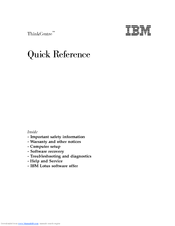 Lenovo ThinkCentre M51e Quick Reference Manual