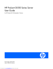 HP DL120 - ProLiant - G5 User Manual