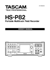 Tascam HS-P82 Owner's Manual