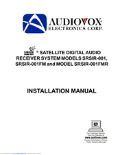 Audiovox SRSIR001FM - Sirius® Satellite Radio Tuner Installation Manual