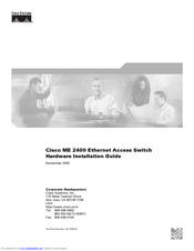 Cisco ME 2400 Hardware Installation Manual