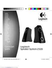 Logitech 980-000329 - Z 320 PC Multimedia Speaker Quick Start Manual