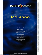 VDO MS 4300 Owner's Manual Owner's Manual
