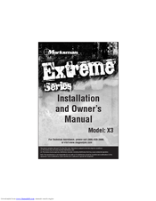 Marksman Extreme X3 Installation And Owner's Manual