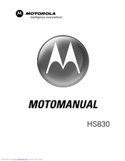 Motorola HS830 HANSFREE Motomanual