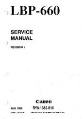 Canon LBP 660 - B/W Laser Printer Service Manual