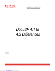 Xerox DocuSP 4.1 Differences Manual