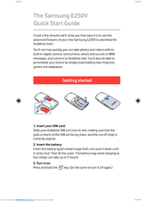 Samsung E250V Quick Start Manual