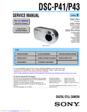 Sony DSC-P41 - Cyber-shot Digital Still Camera Service Manual