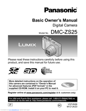 Panasonic Lumix DMCZS25S Basic Owner's Manual