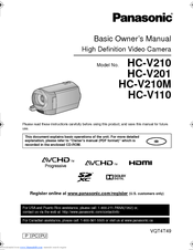 Panasonic HC-V210K Basic Owner's Manual