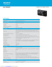 Sony DSC-WX80/B Specification
