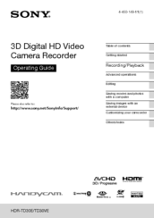 Sony Handycam HDR-TD30E Instruction & Operation Manual
