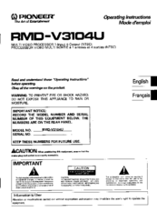 Pioneer RMD-V3104U Operating Instructions Manual