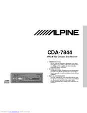 Alpine CDA-7844 Owner's Manual