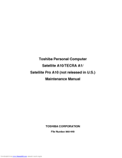 Toshiba Satellite A10 Series Maintenance Manual