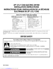 Maytag MEDC500VW - Centennial Series 29 Inch Electric Dryer Installation Instructions Manual