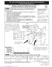 Kenmore 3103 - Elite 30 in. Slide-In Gas Range Installation Instructions Manual