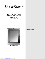 ViewSonic 1000 Tablet PC - ViewPad - C 800 MHz User Manual