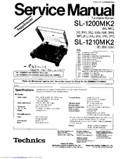 Panasonic SL-1200MK2PK Service Manual