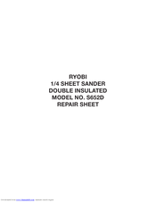 Ryobi S652DK Repair Sheet