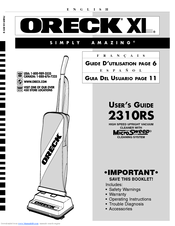 Oreck XL2310 Owner's Manual