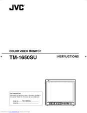 JVC TM-1650SU - Color Monitor Instructions Manual