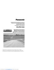 Panasonic CQRG153U - AUTO RADIO/CASSETTE Operating Instructions Manual