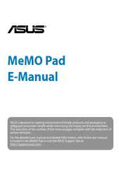Asus MeMO PAD E-Manual